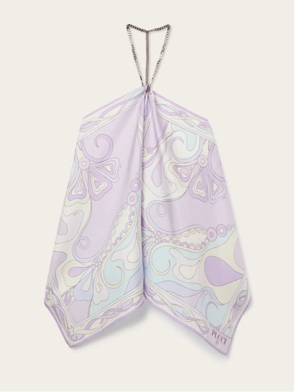 Emilio Pucci Pastel Orchidee Lavender Print Top Silk Twill AUTHENTIC